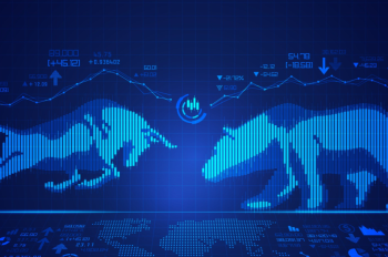 bull and bear on a graph with data